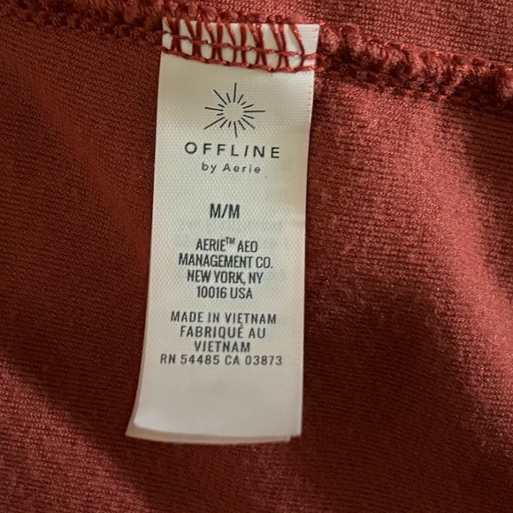 Offline by Aerie Burnt Orange Velor Full Zip Up Hoodie, Size Medium - Picture 4 of 6